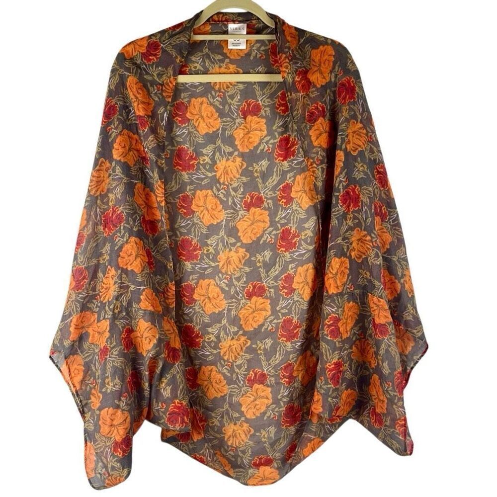 Serra Floral Print Kimono Wrap One Size